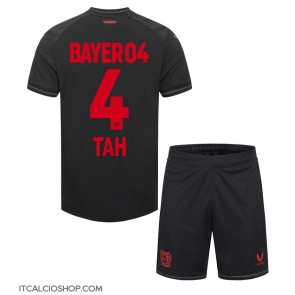 Bayer Leverkusen Jonathan Tah #4 Prima Maglia Bambino 2023-24 Manica Corta (+ Pantaloni corti)